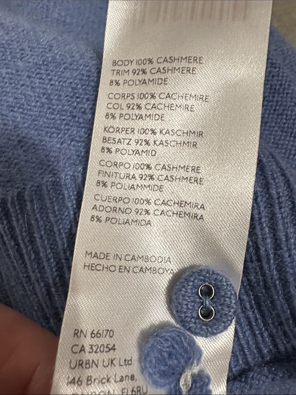 Pilcro Dusty Blue Button-Back Cardigan - Picture 6 of 8